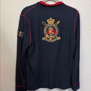 Ralph Lauren  Navy and Red Long Sleeve Polo EQUESTRIAN